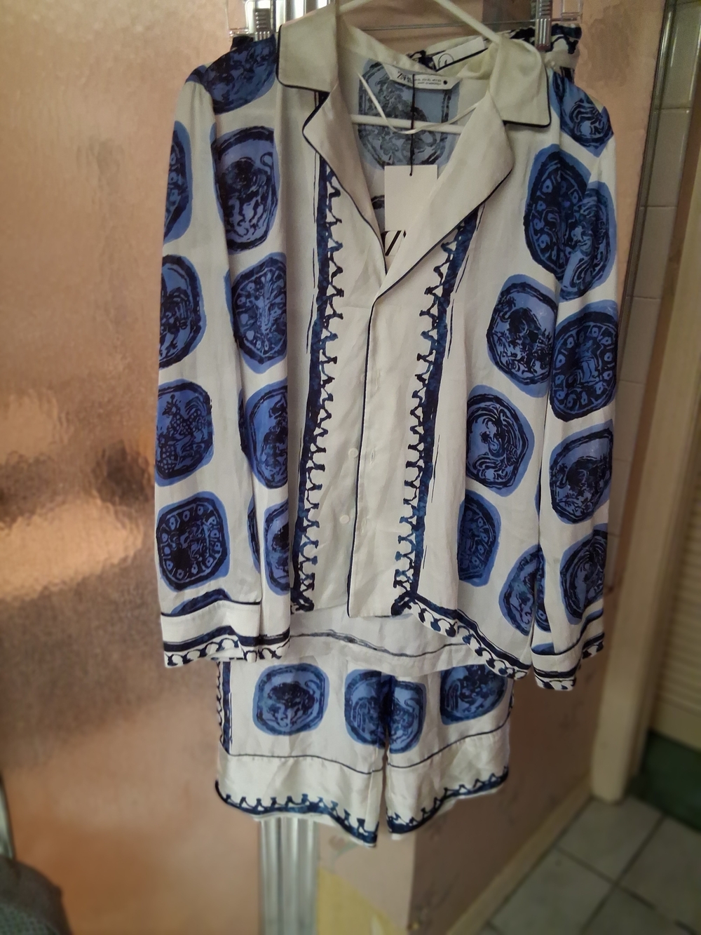 Zara White And Blue Zodiac Shirt XL Lounge